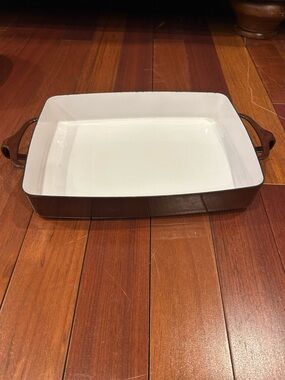 Dansk vintage Kobenstyle MCM Brown Enamel Rectangular Baking Dish